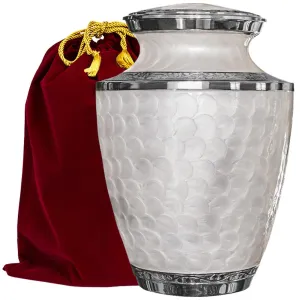 Extra Large White Cremation Urn for Human Ashes Up to 330 Pounds