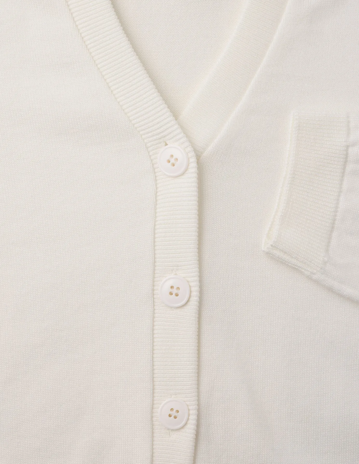 Fine Knit Cardigan Off White