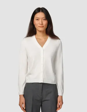 Fine Knit Cardigan Off White