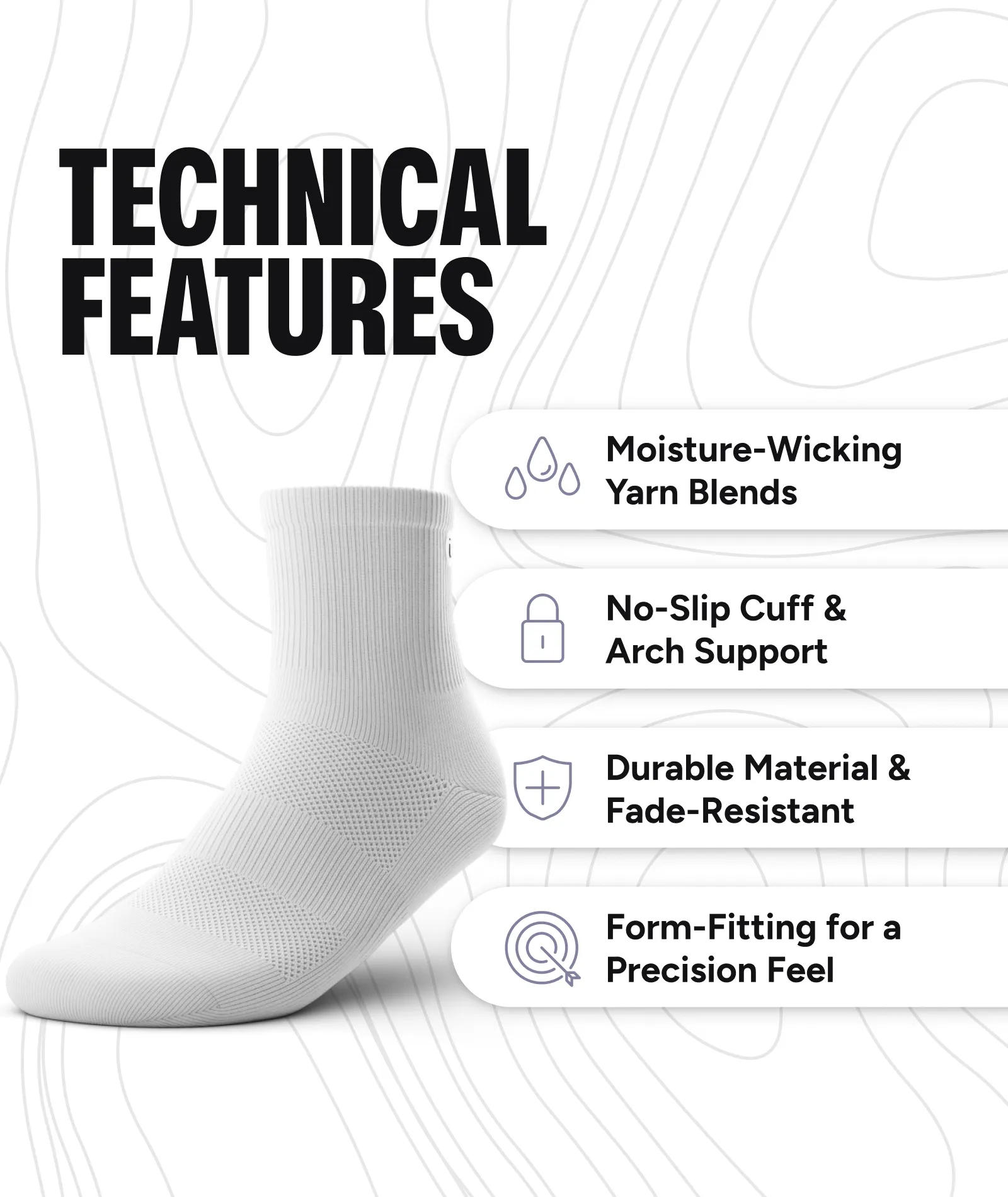 Flagship Quarter Socks White
