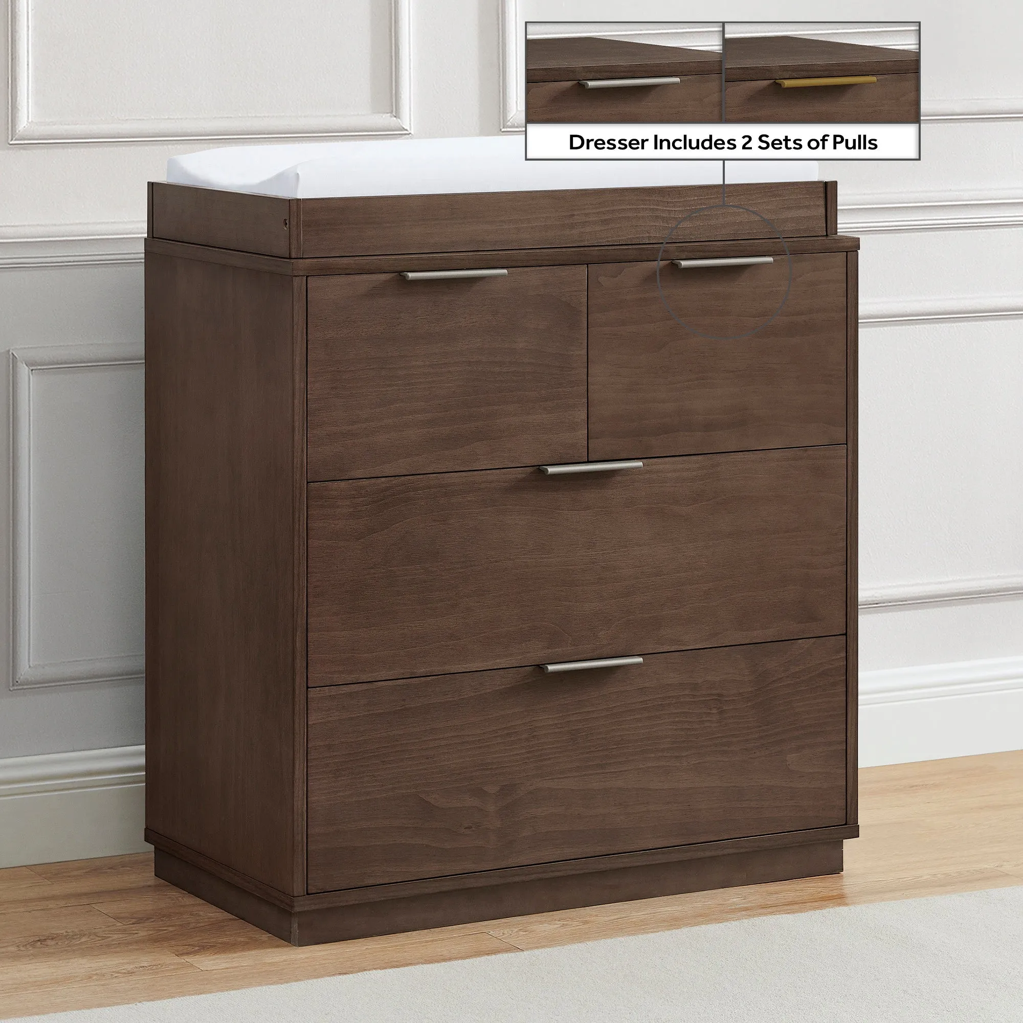 Forever 4 Drawer Dresser with Changing Top and Interlocking Drawers