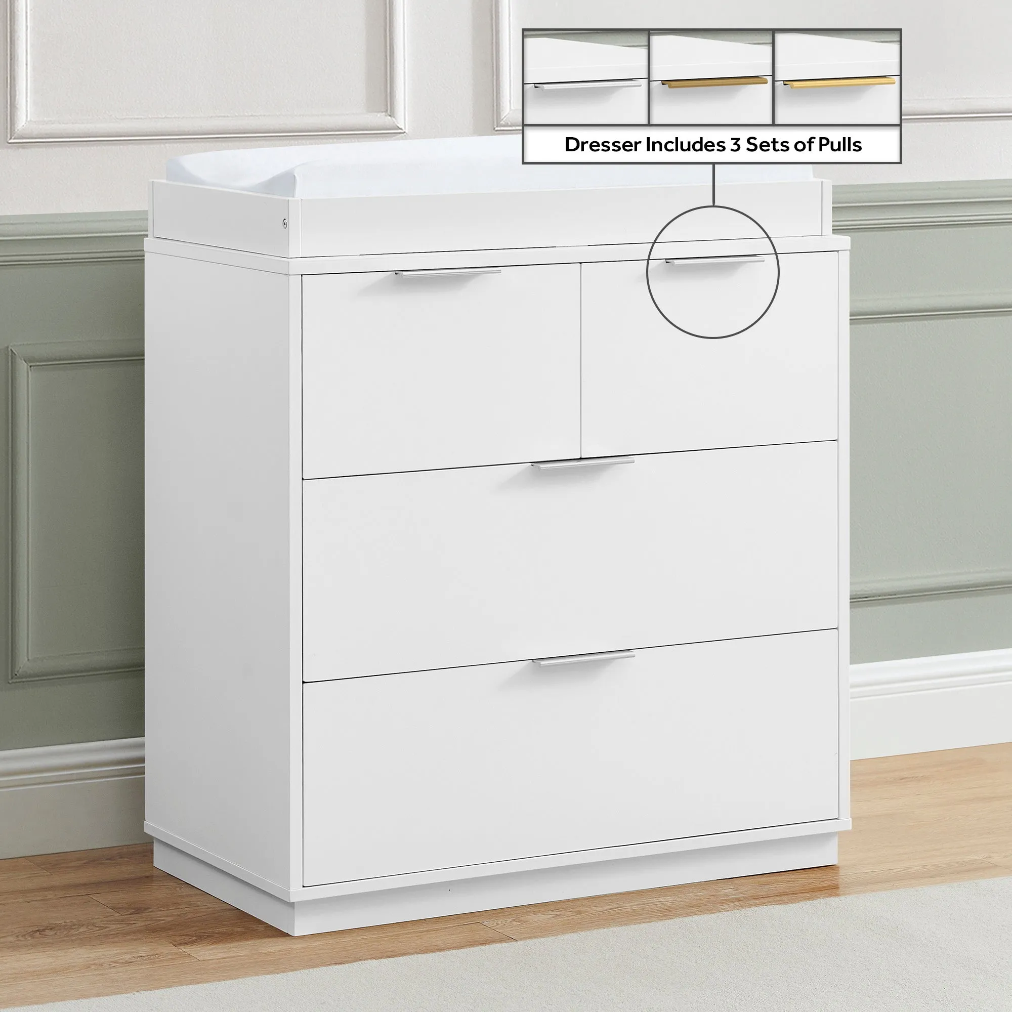 Forever 4 Drawer Dresser with Changing Top and Interlocking Drawers