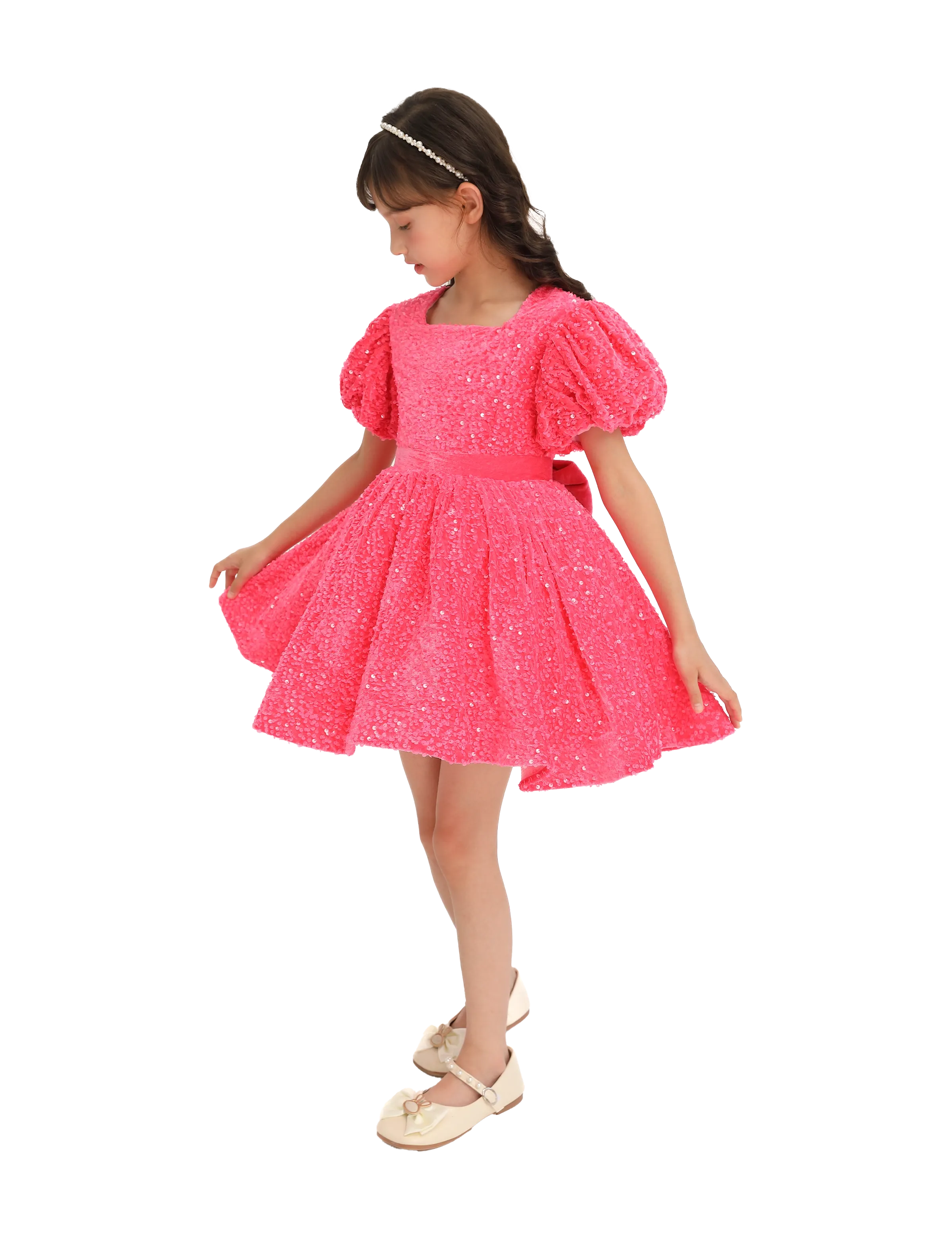 Fuchsia Sequin Ribbon Paraiso Dress