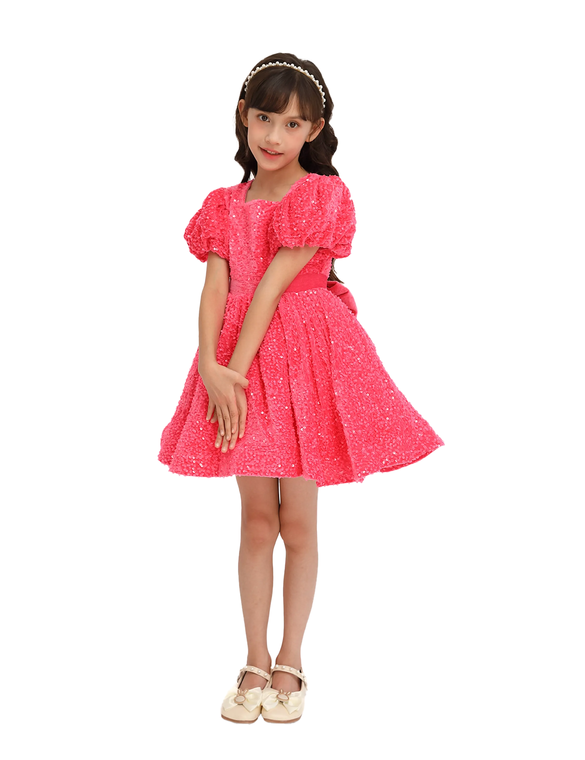 Fuchsia Sequin Ribbon Paraiso Dress