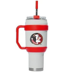 Gametime Sidekicks Vault Seminole Logo/Florida State Seminoles Design 40oz Stainless Steel Tumbler - White