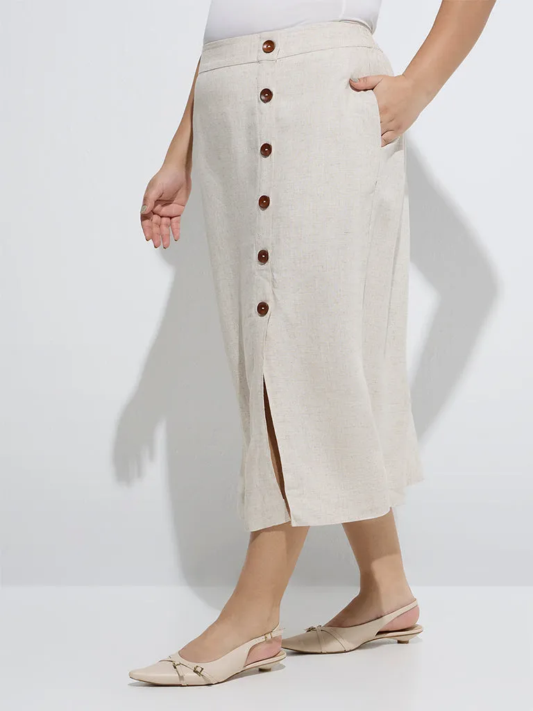 Gia Beige High-Rise Skirt