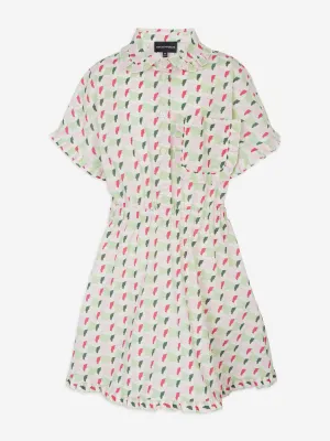 Girls 3D Logo Shirt Dress in Multicolour