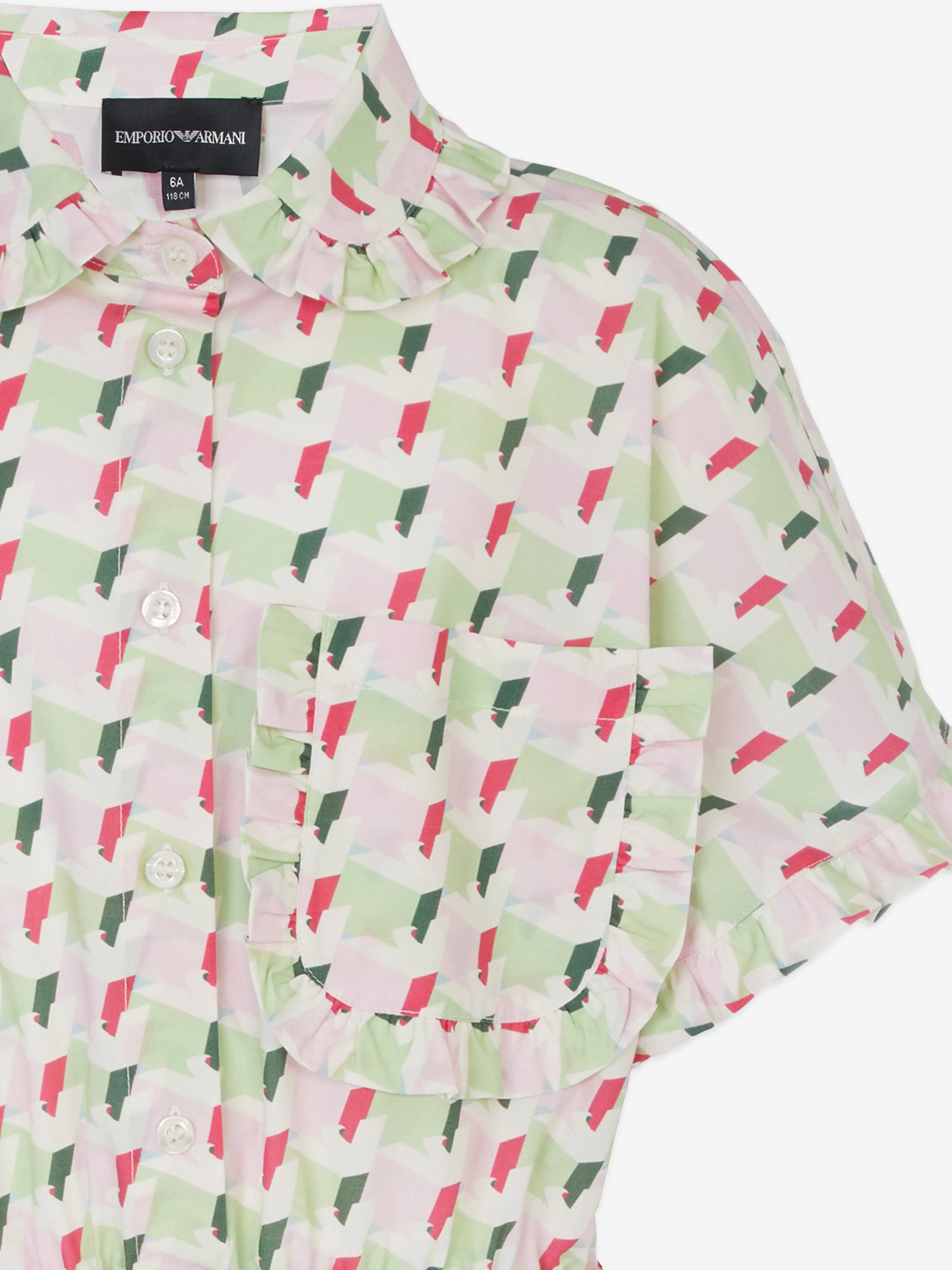 Girls 3D Logo Shirt Dress in Multicolour