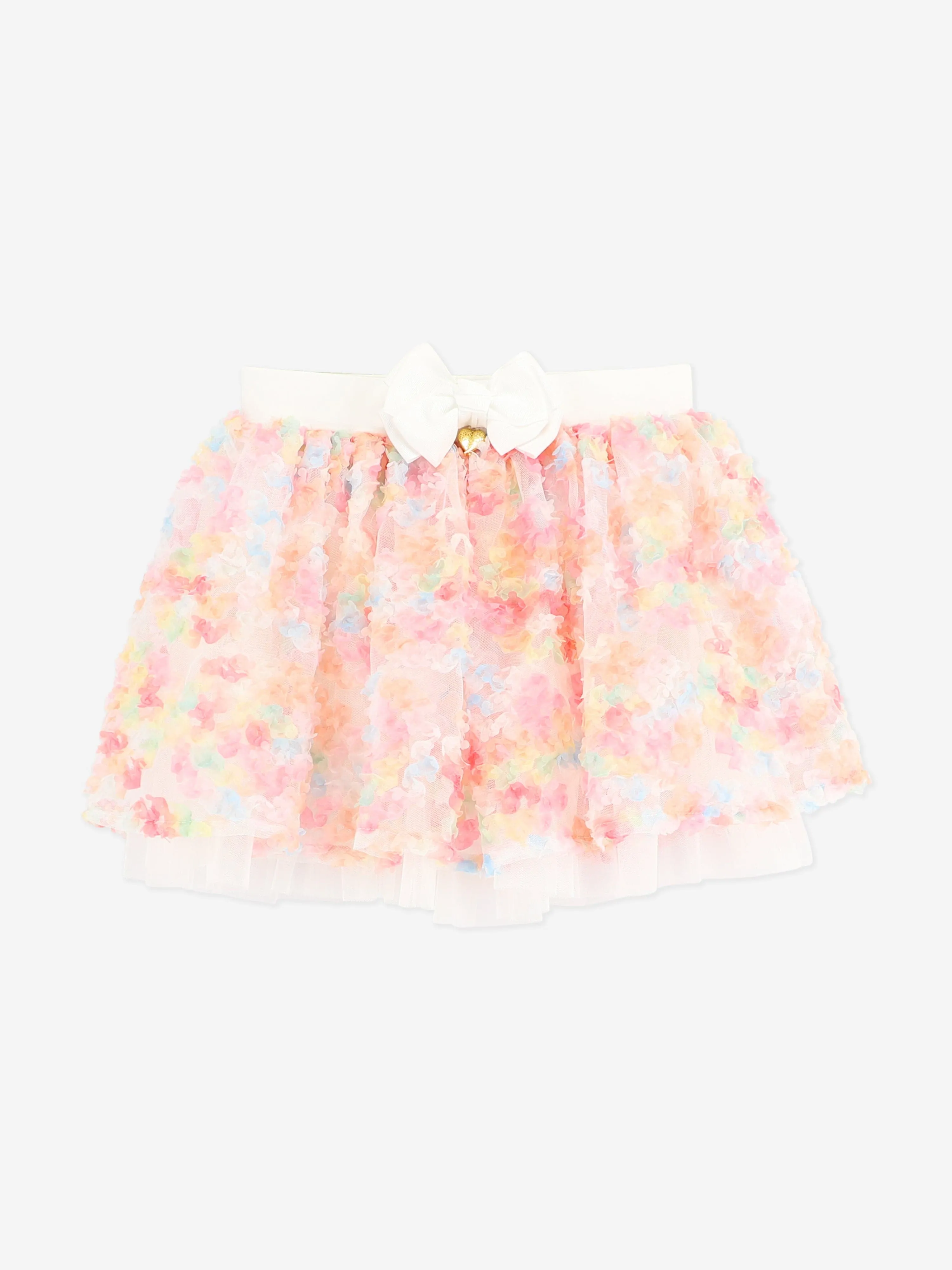 Girls Confetti Top and Skirt Set in White
