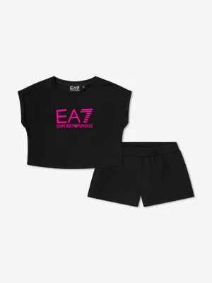 Girls Logo Short Set in Black