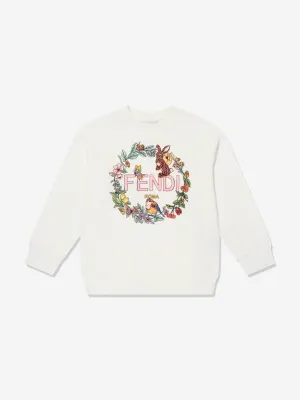 Girls Logo Sweatshirt in White