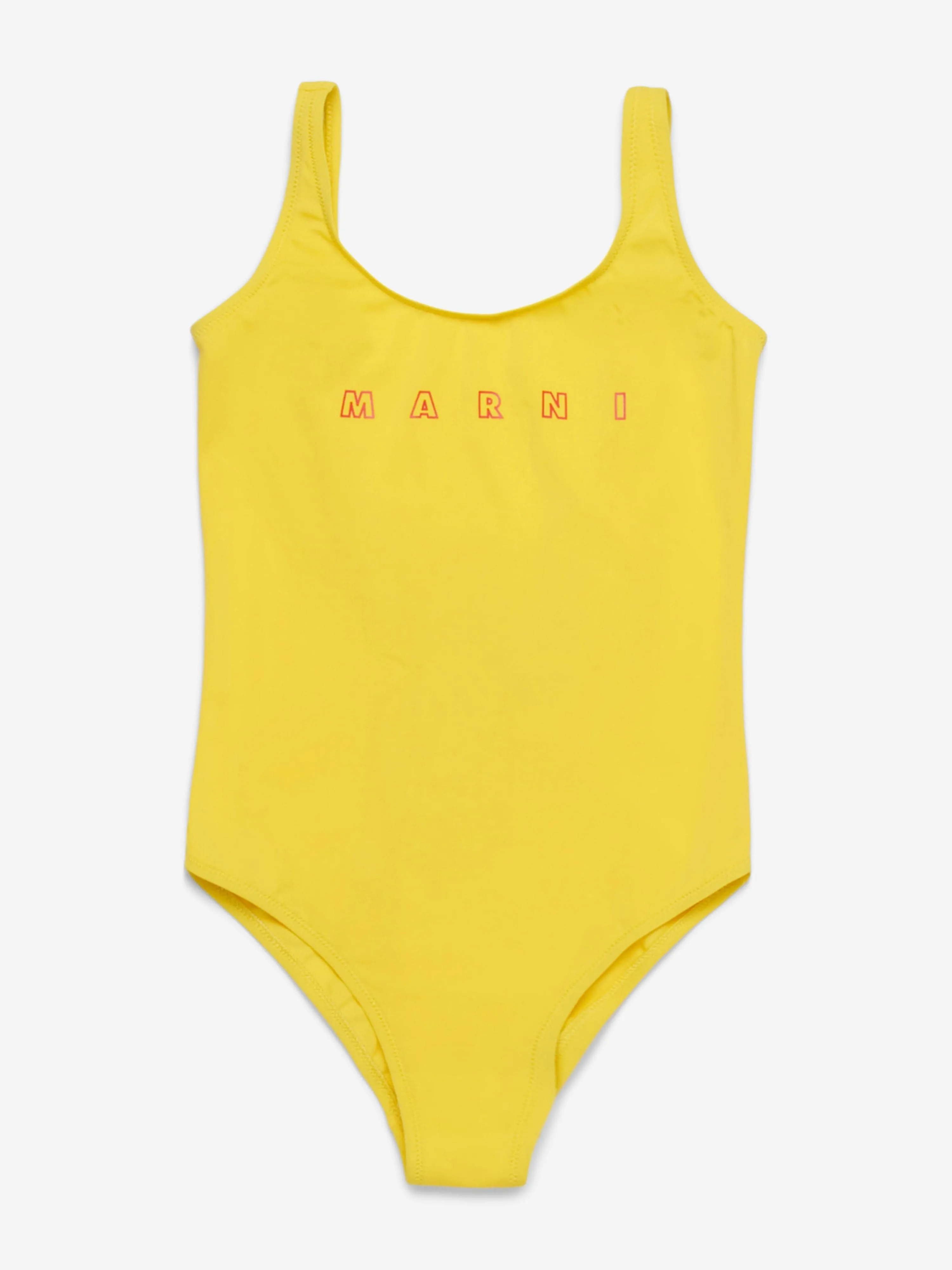 Girls Logo Swimsuit in Yellow