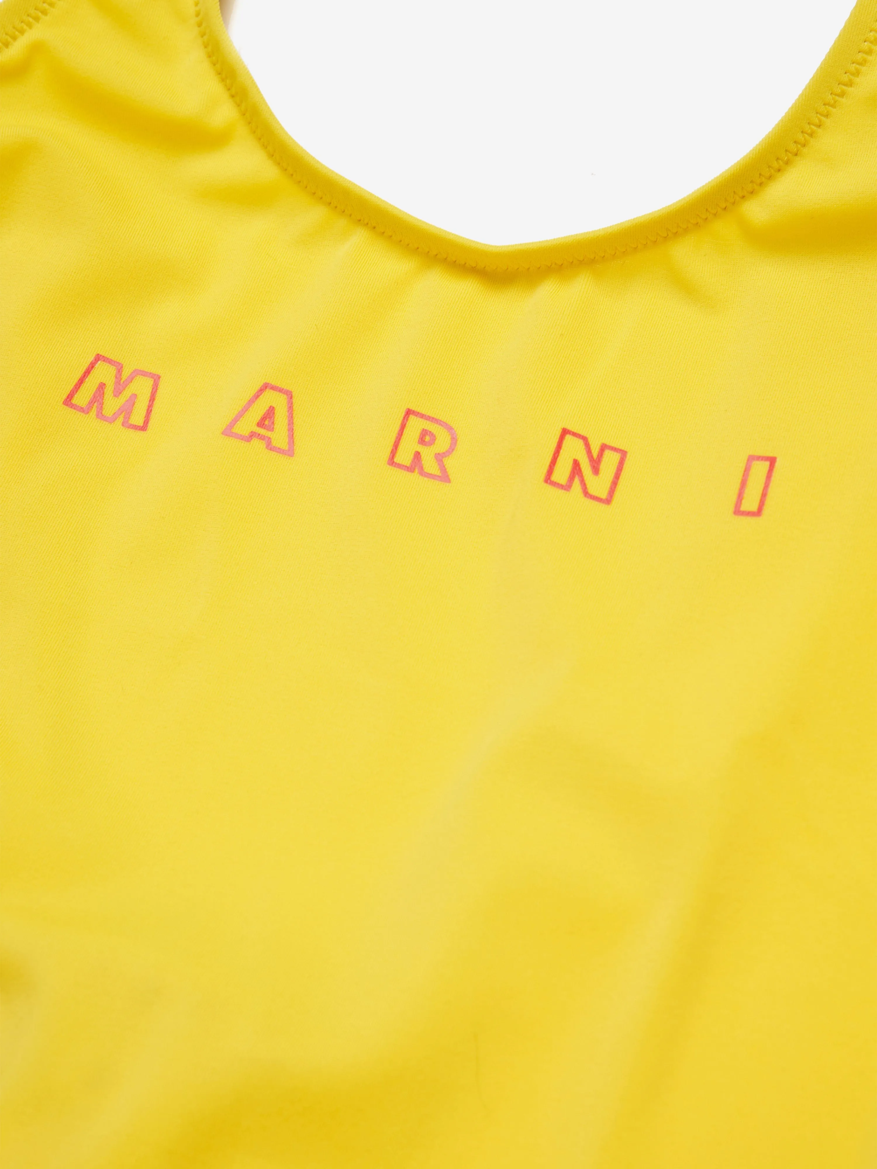 Girls Logo Swimsuit in Yellow