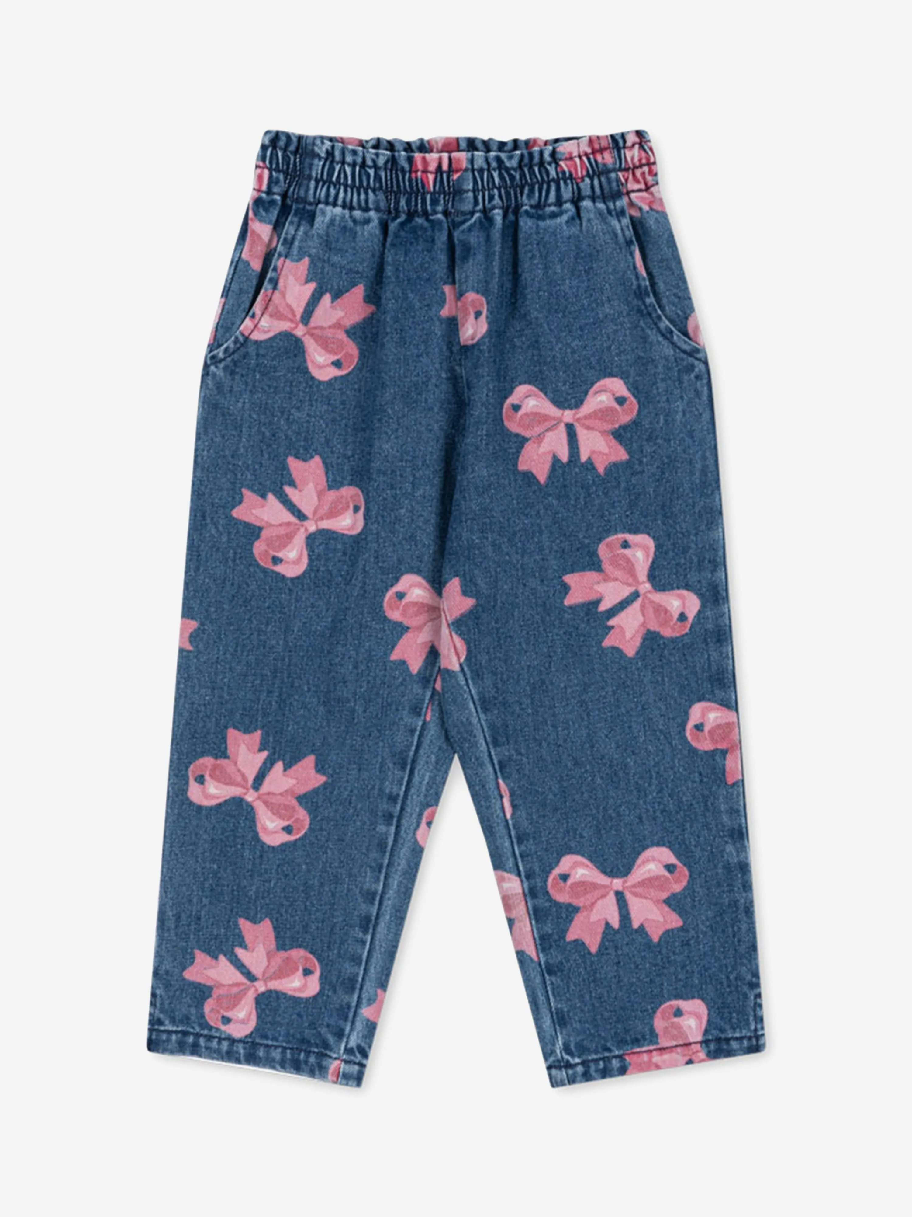 Girls Magot Frill Bella Bow Jeans in Blue