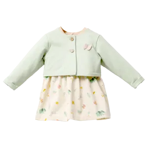 Green Nature Print Jersey Dress