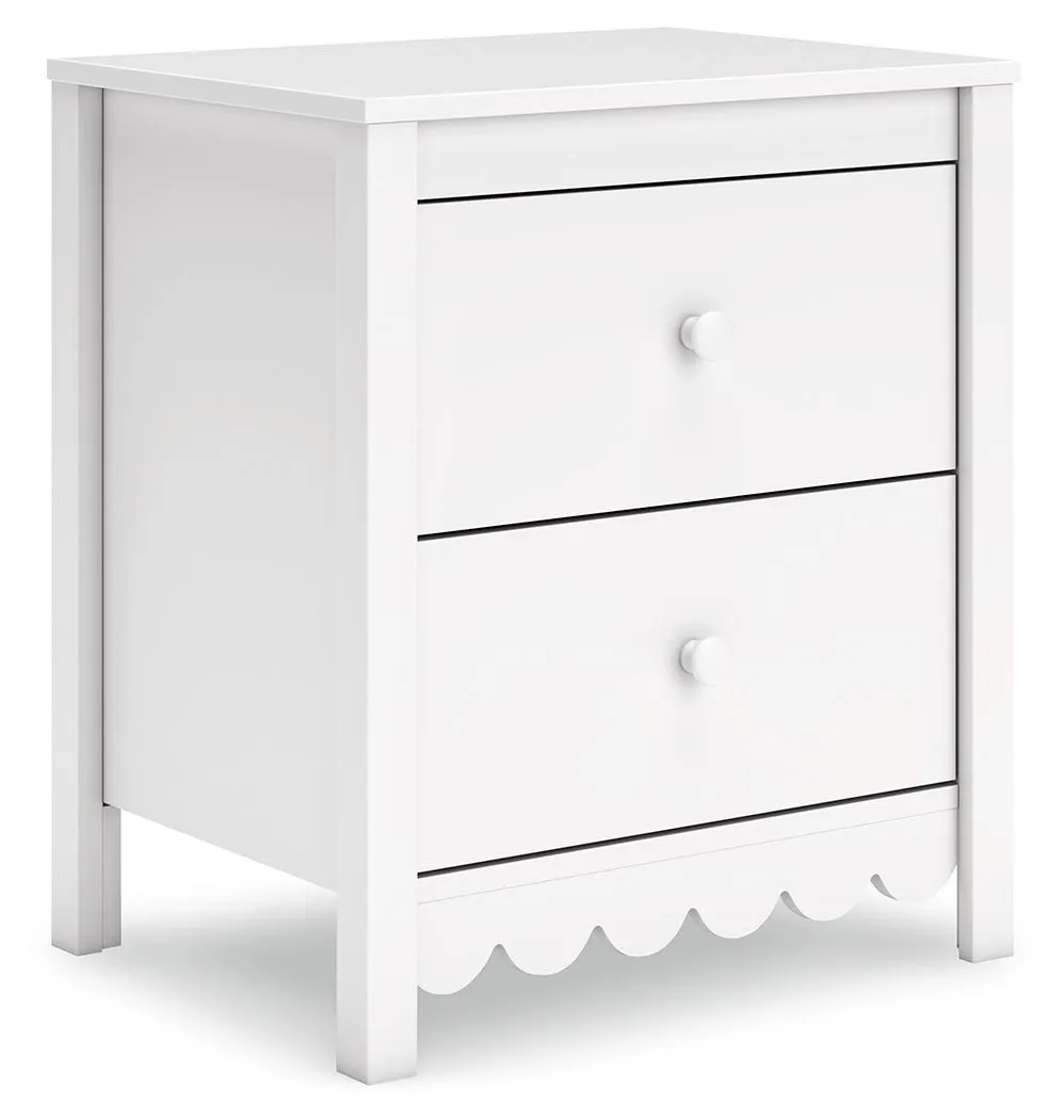 Hallityn White Two Drawer Night Stand