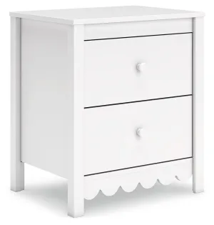 Hallityn White Two Drawer Night Stand