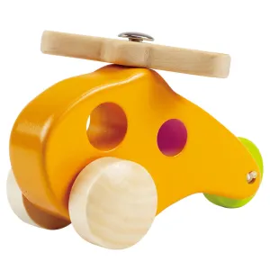 Hape Sunny Yellow Little Copter - Wooden Toy Helicopter for Toddlers