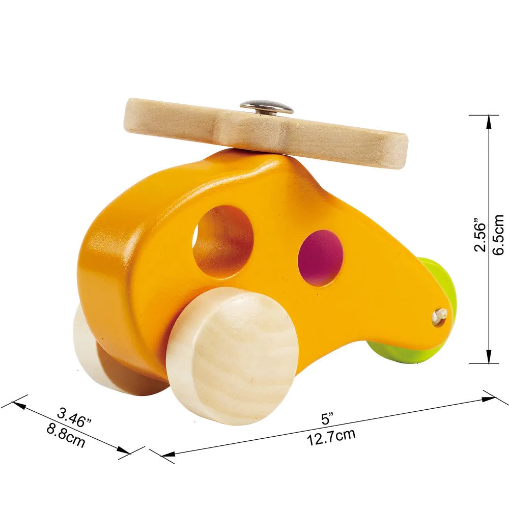 Hape Sunny Yellow Little Copter - Wooden Toy Helicopter for Toddlers