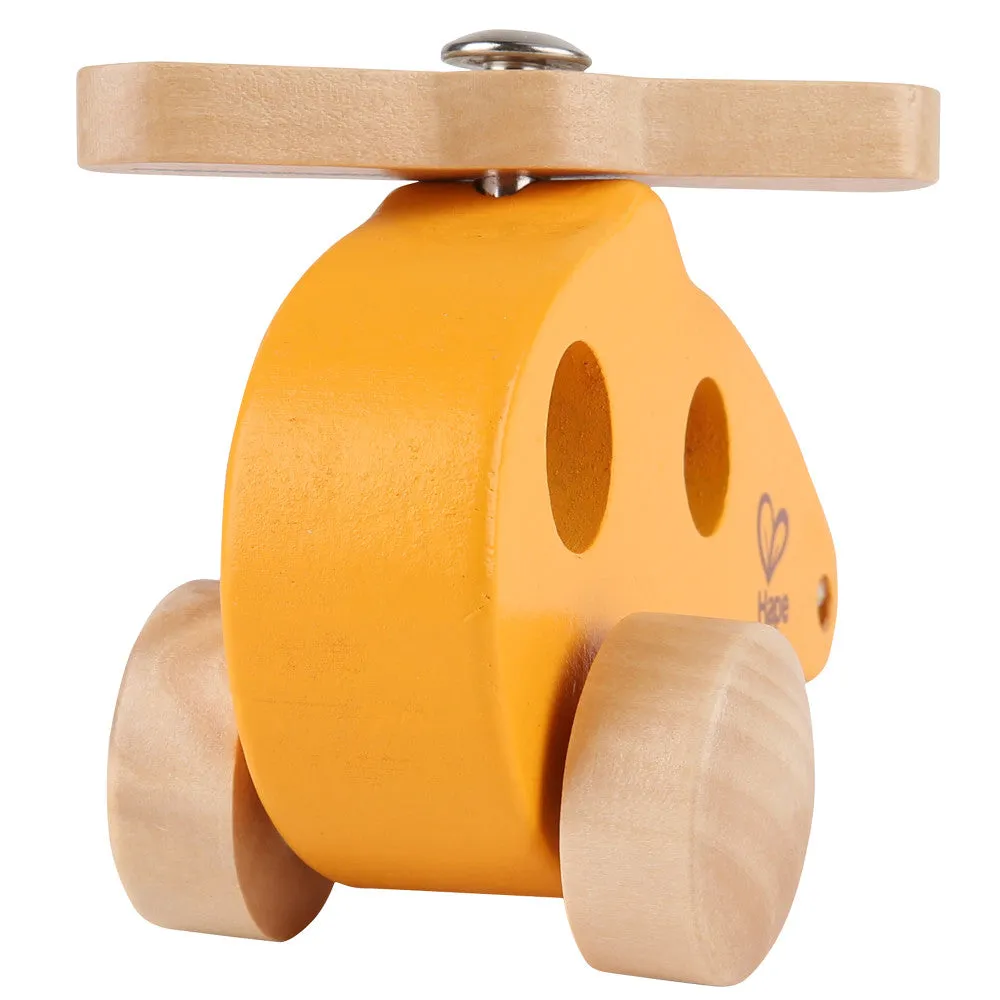 Hape Sunny Yellow Little Copter - Wooden Toy Helicopter for Toddlers