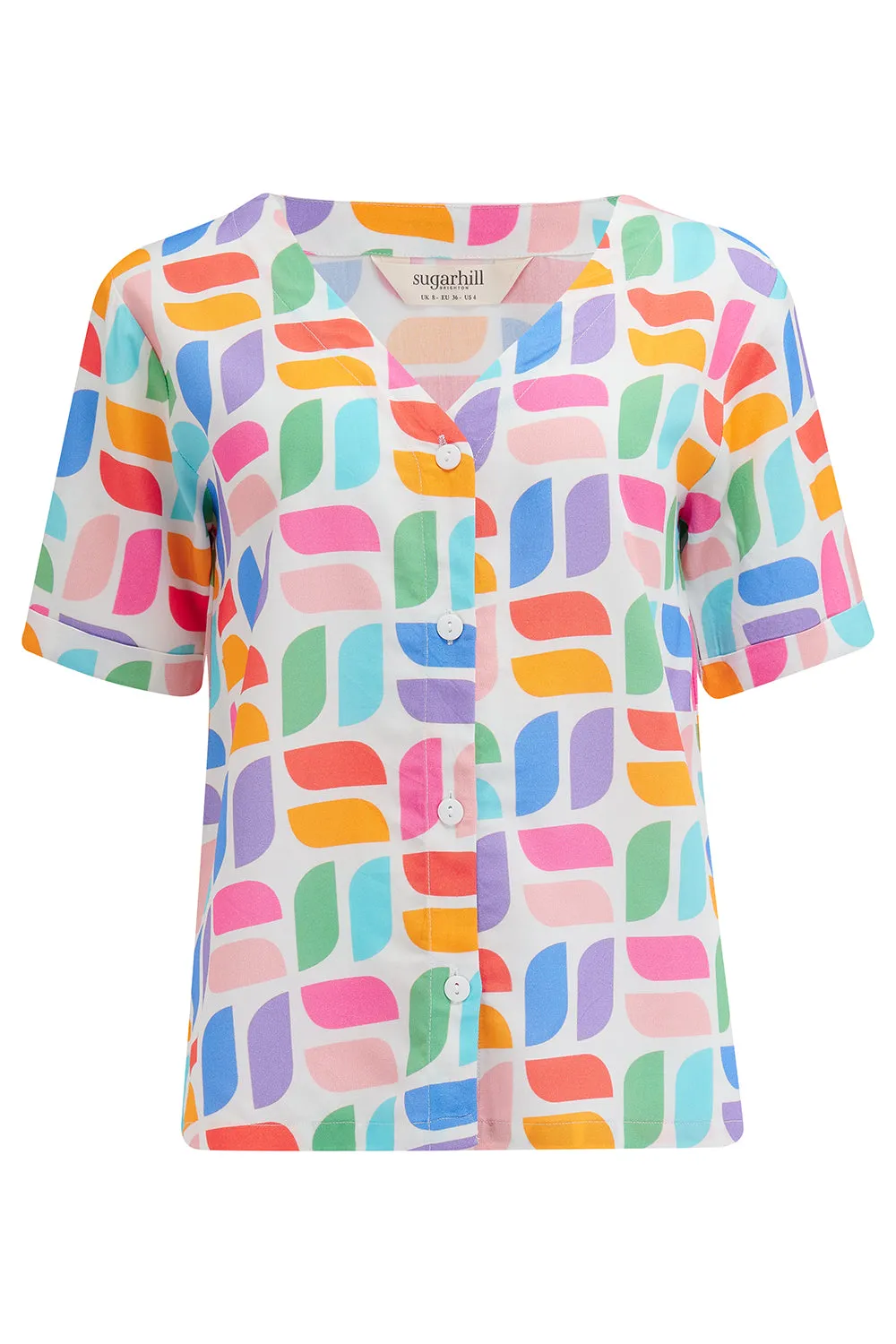 Hatty Shirt - Off-White. Curved Geometric