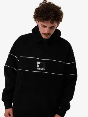 Hazed Slouch Hood Polar Fleece - Black