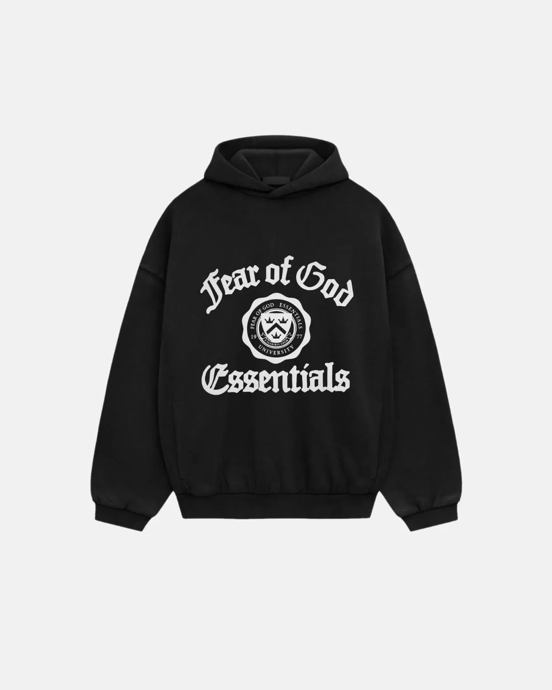 Heavy Fleece Vintage Shrunken Hoodie in Black