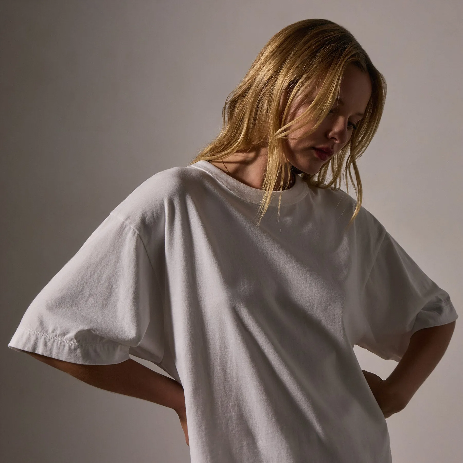 Heavy Luxe Jersey Oversized Tee - White