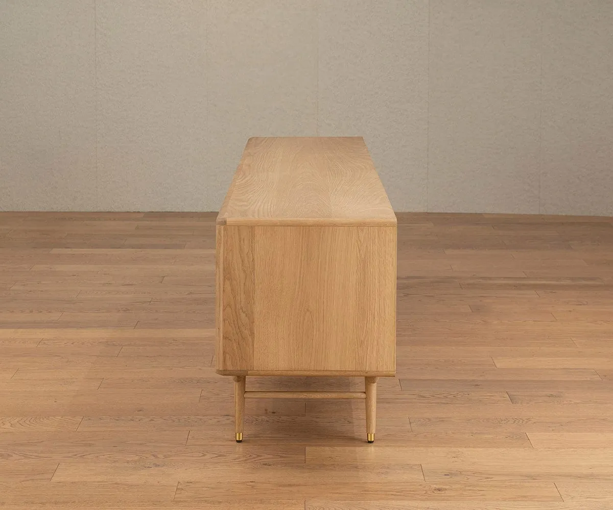 Hendrick 79" Media Stand II  - White Oak