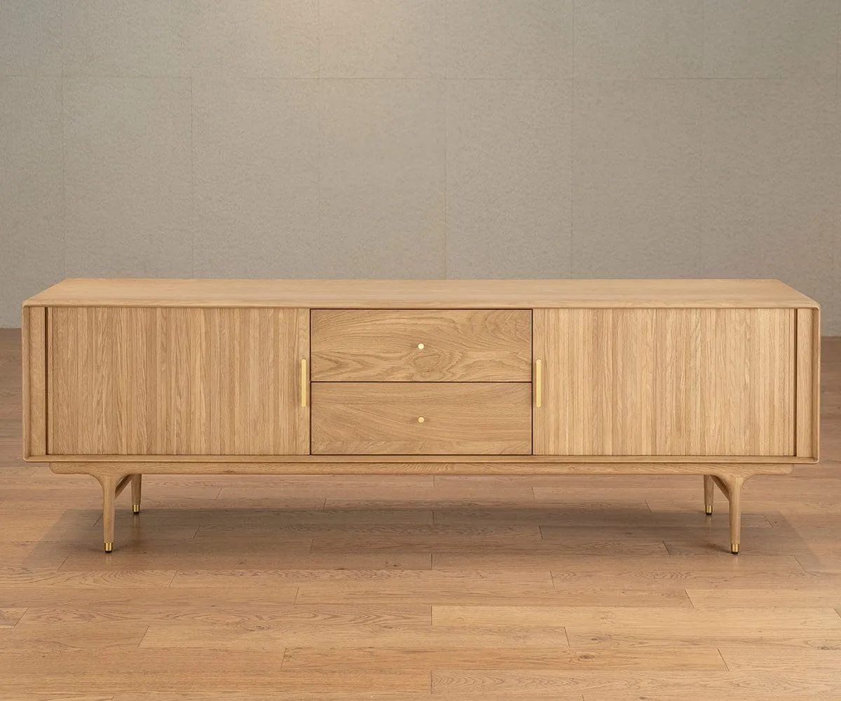 Hendrick 79" Media Stand II  - White Oak