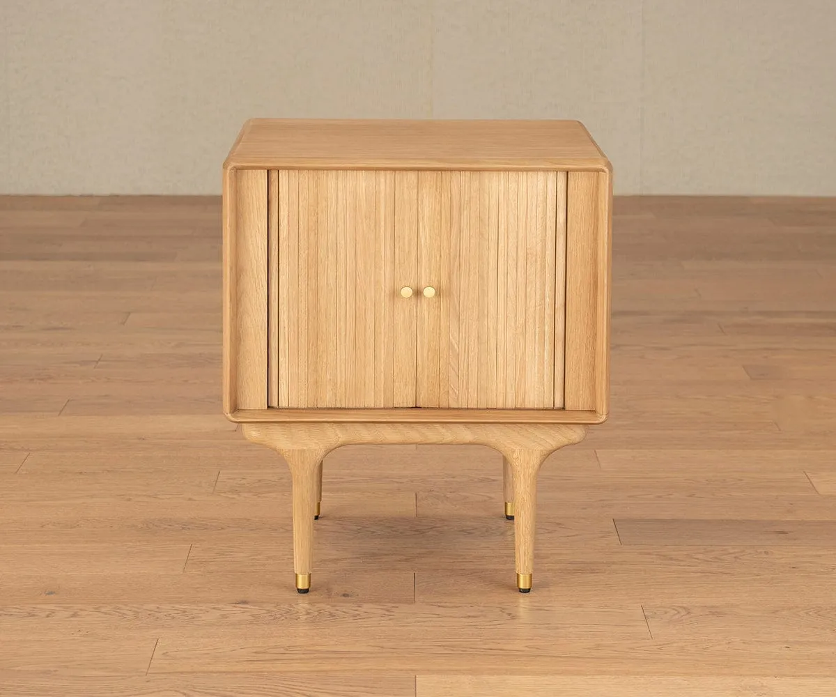 Hendrick Tambour Nightstand II - White Oak