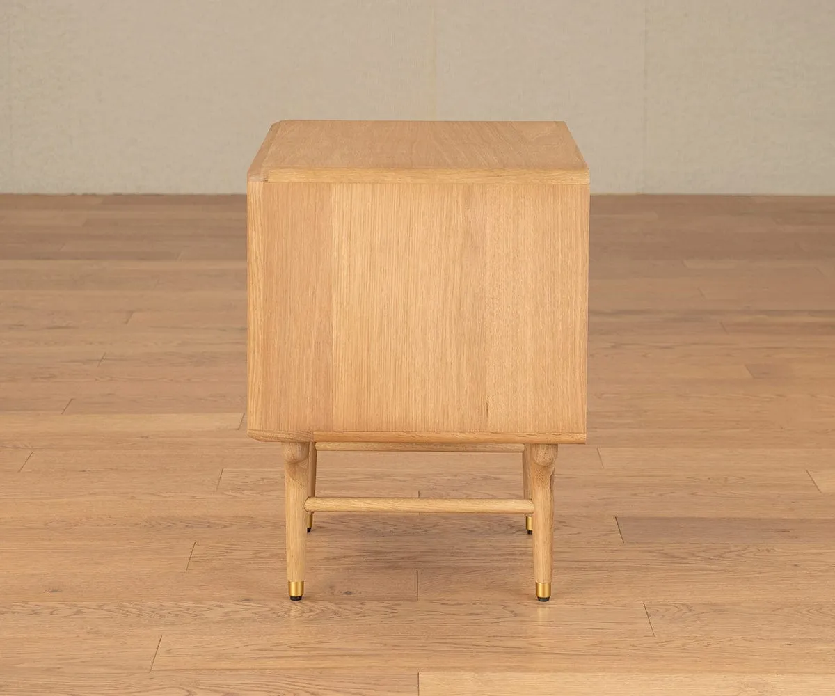 Hendrick Tambour Nightstand II - White Oak