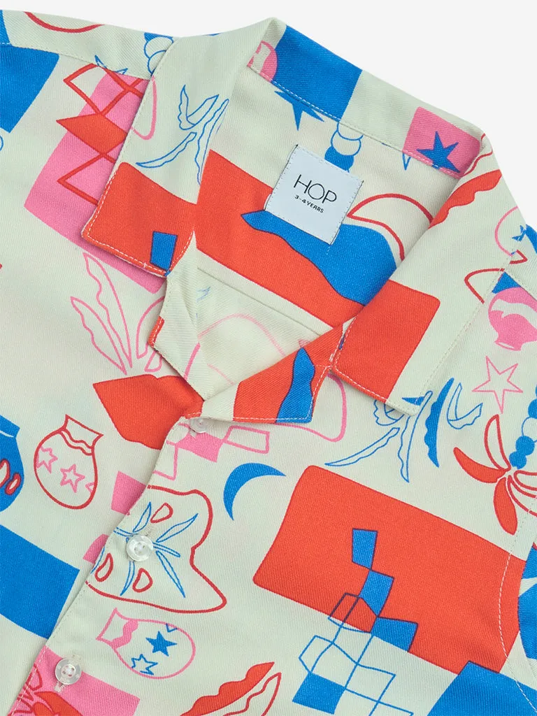 HOP Kids Multicolour Abstract Printed Shirt