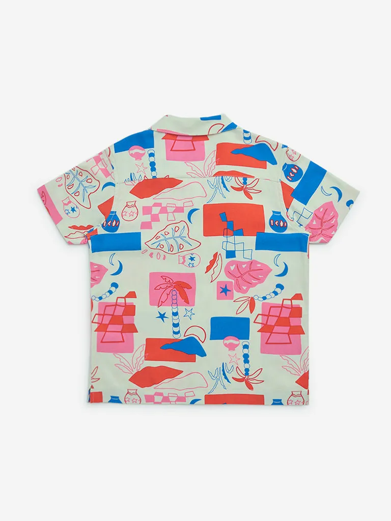 HOP Kids Multicolour Abstract Printed Shirt