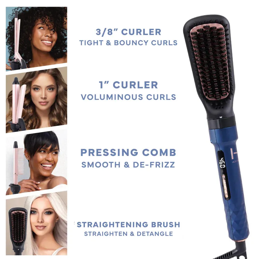 Hot & Hotter 4 in 1 Ceramic Ionic Digital Interchangeable Hair Style Set