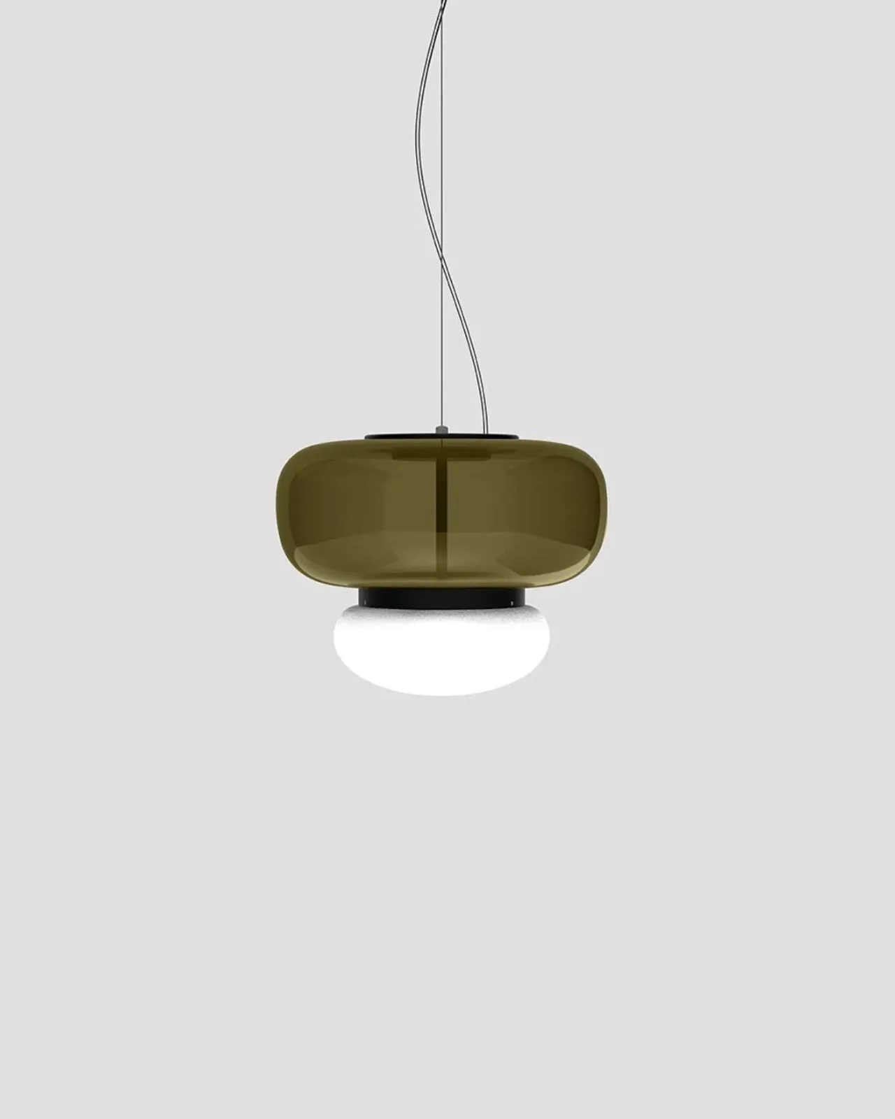Italian Double Glass Shade Pendant