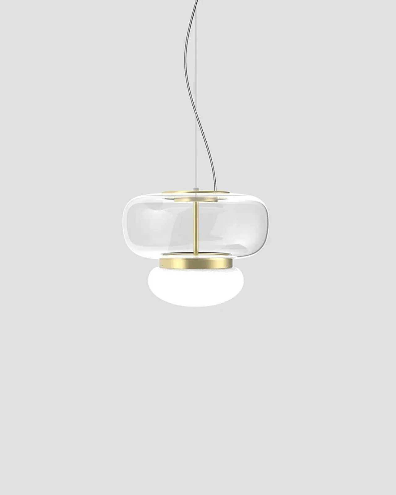 Italian Double Glass Shade Pendant