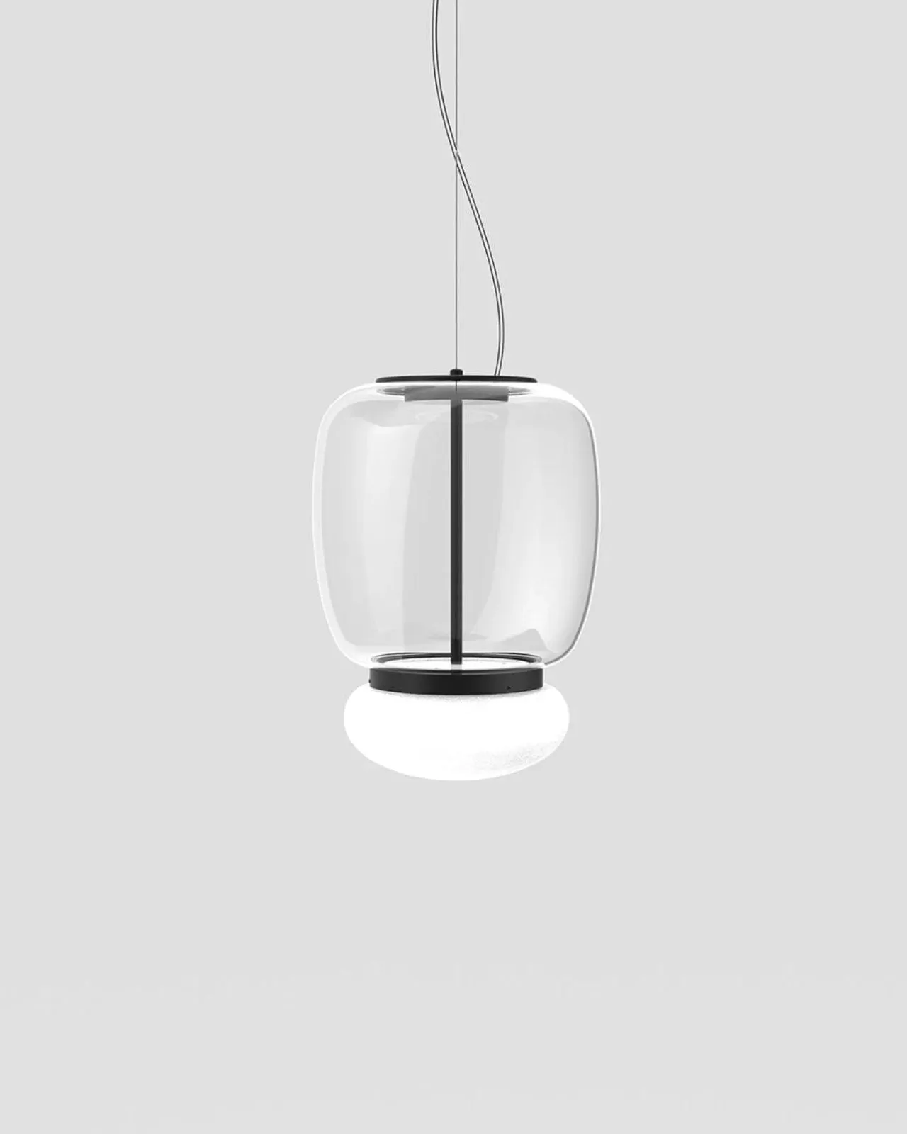 Italian Double Glass Shade Pendant
