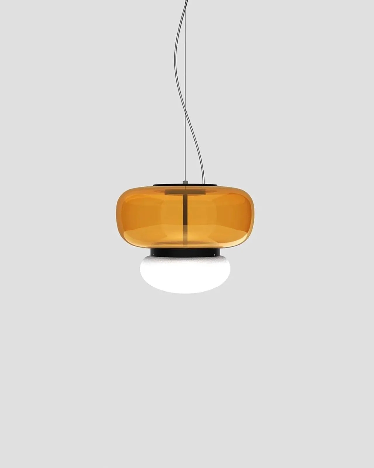 Italian Double Glass Shade Pendant