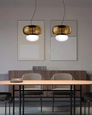 Italian Double Glass Shade Pendant