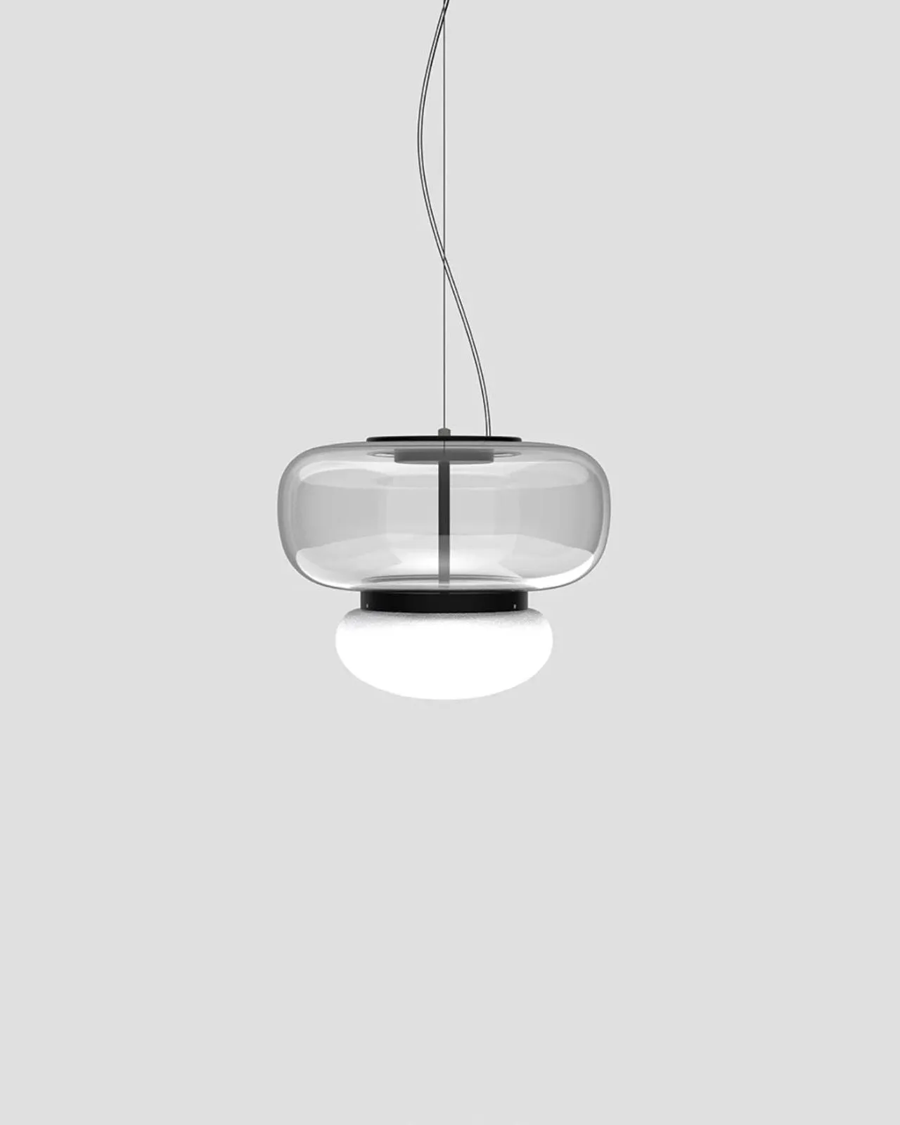 Italian Double Glass Shade Pendant