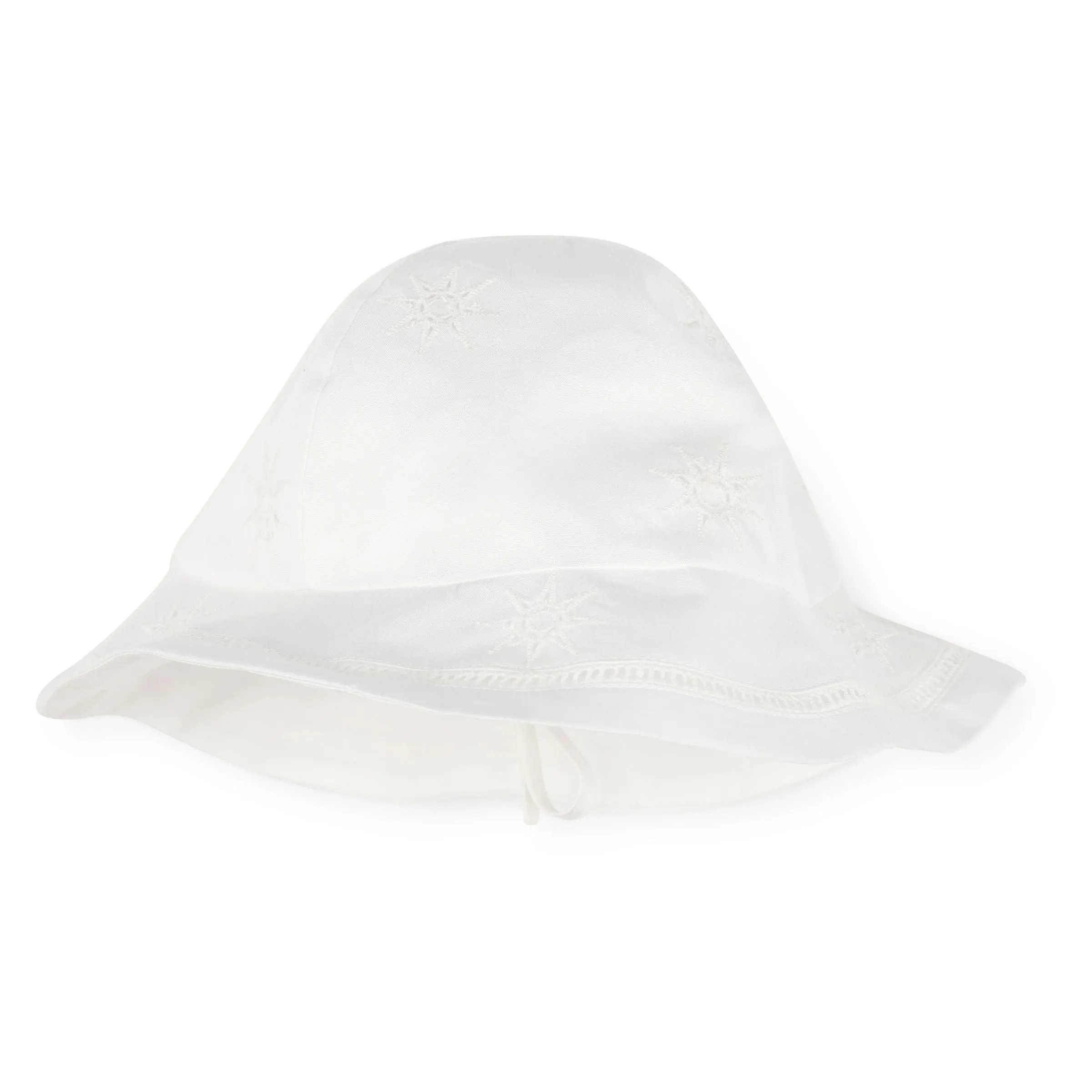 Ivory Star Embroidered Dress   Hat Set