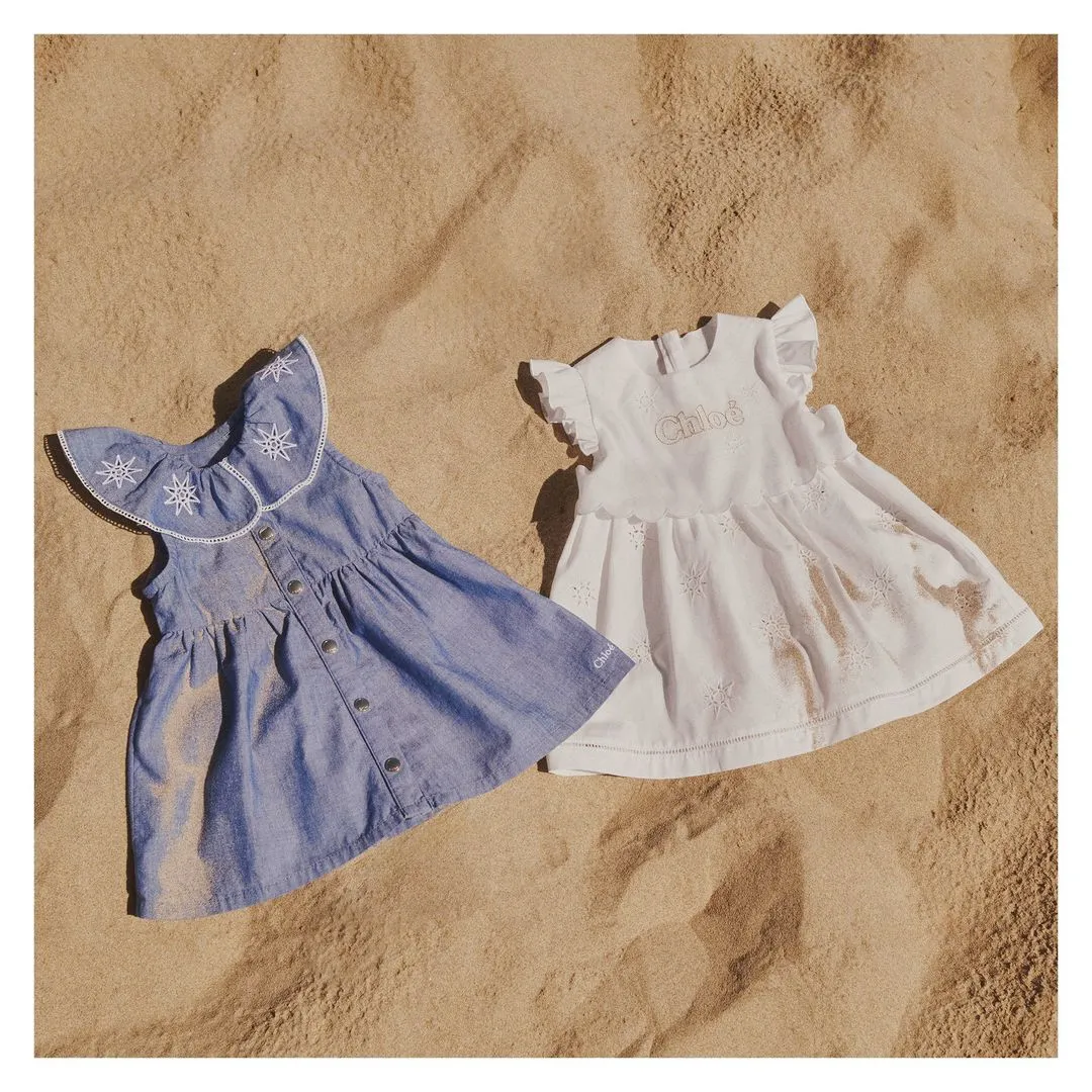 Ivory Star Embroidered Dress   Hat Set