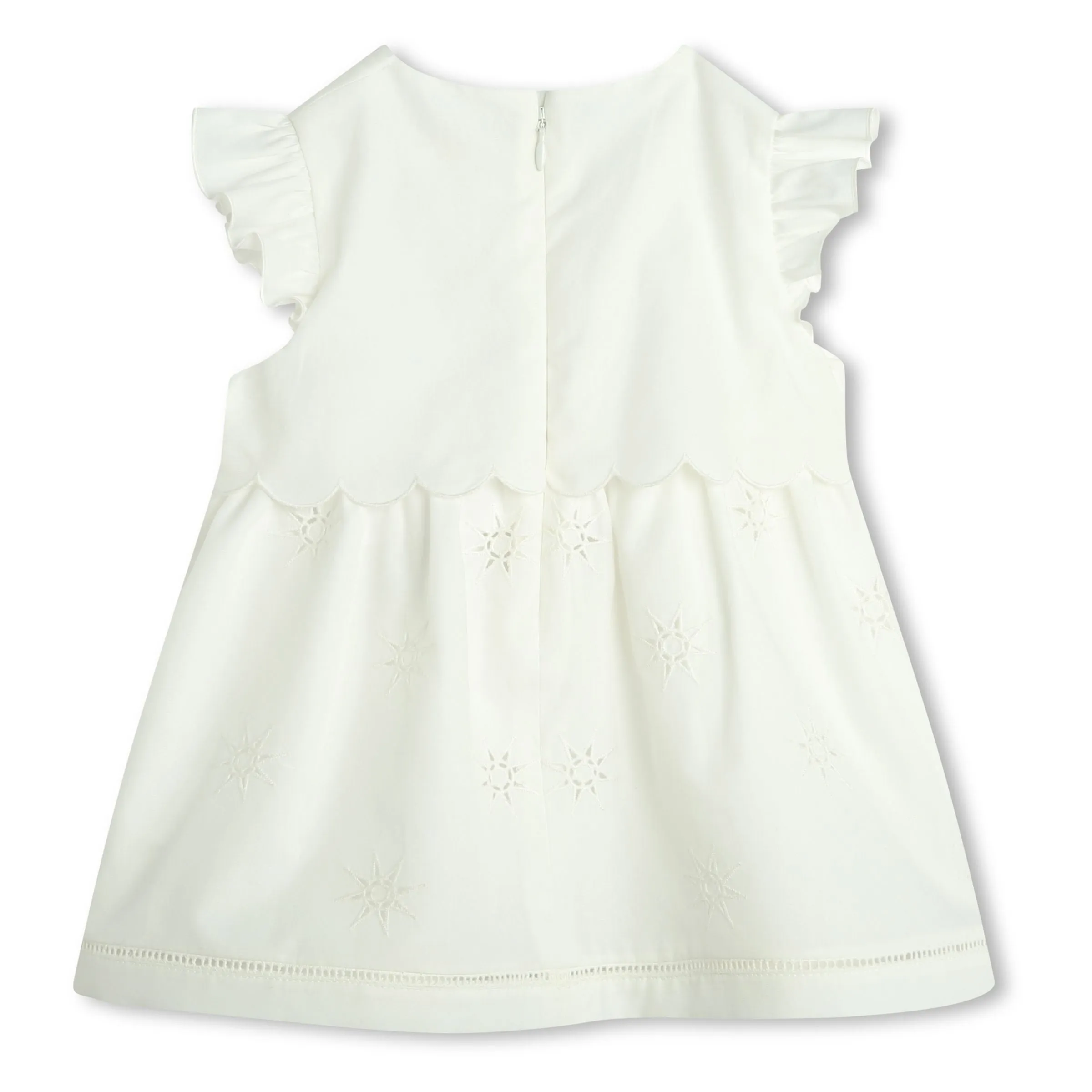 Ivory Star Embroidered Dress   Hat Set