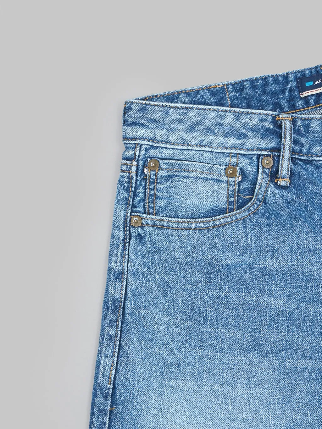 Japan Blue J304-LI 12.5oz Africa cotton Stonewashed Straight Jeans Light Indigo