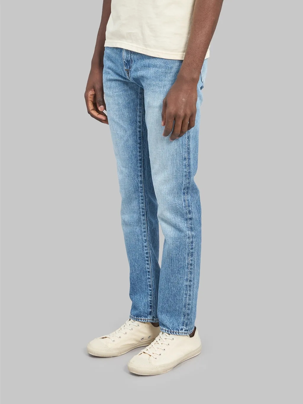 Japan Blue J304-LI 12.5oz Africa cotton Stonewashed Straight Jeans Light Indigo