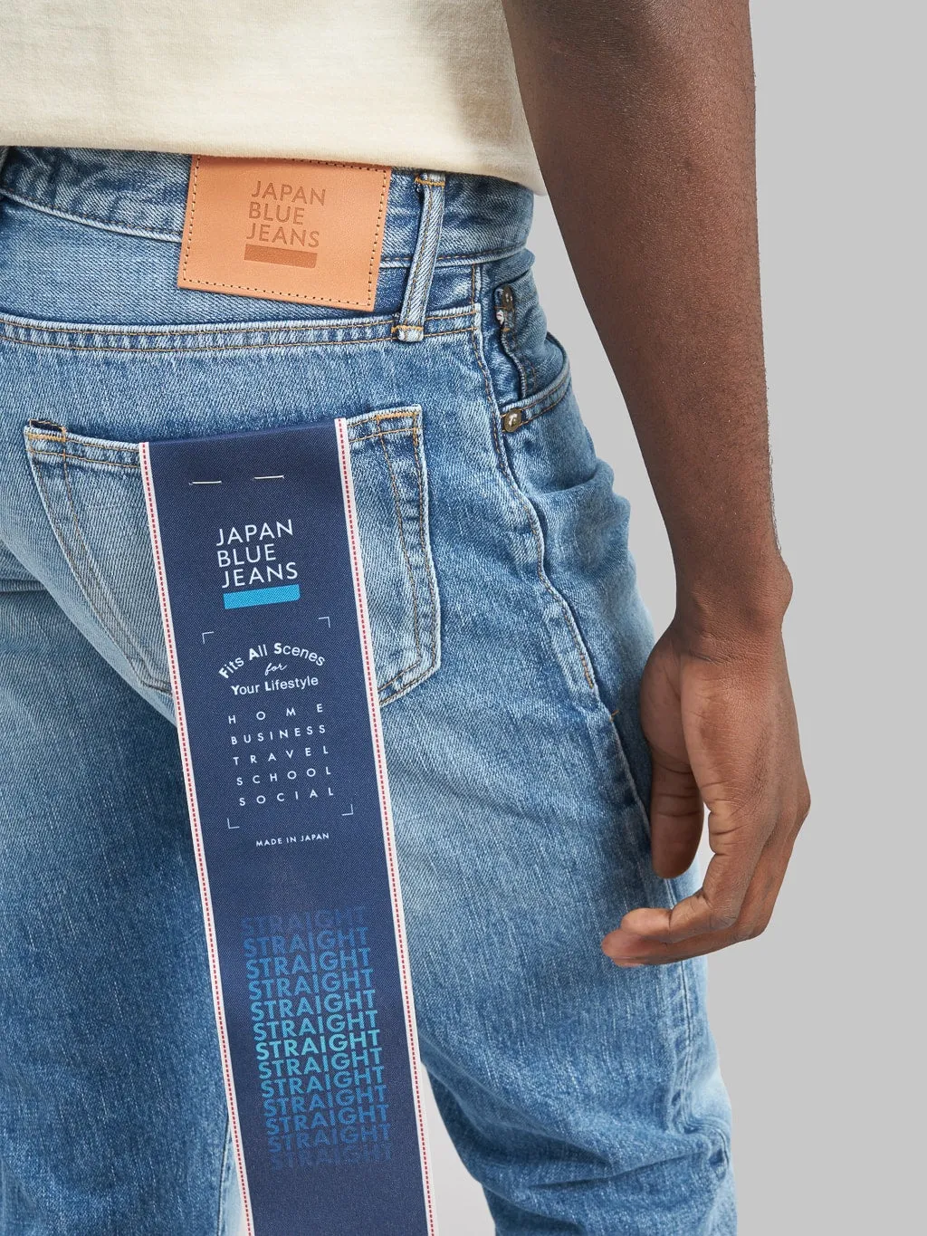 Japan Blue J304-LI 12.5oz Africa cotton Stonewashed Straight Jeans Light Indigo
