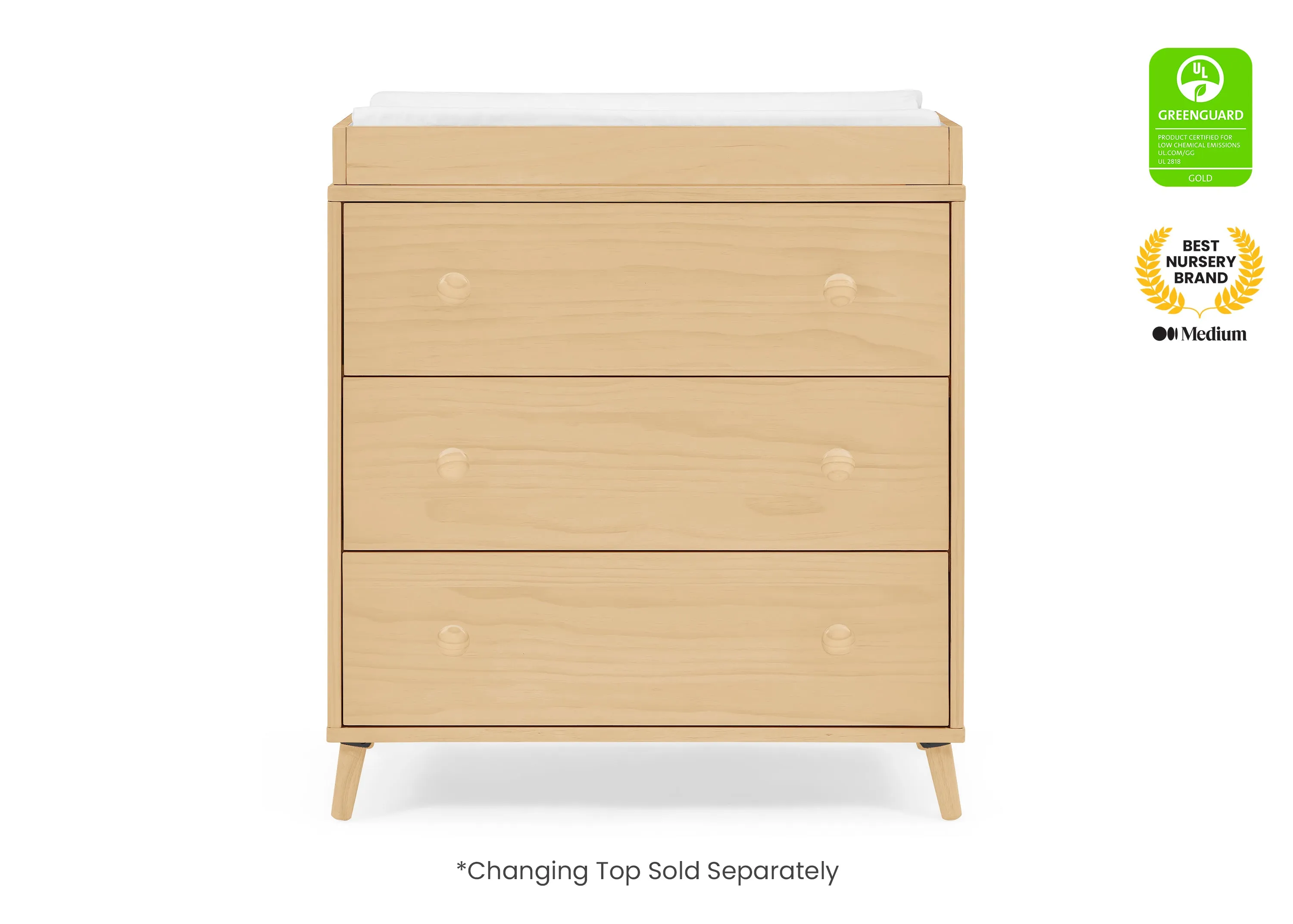 Jordan 3 Drawer Dresser with Interlocking Drawers