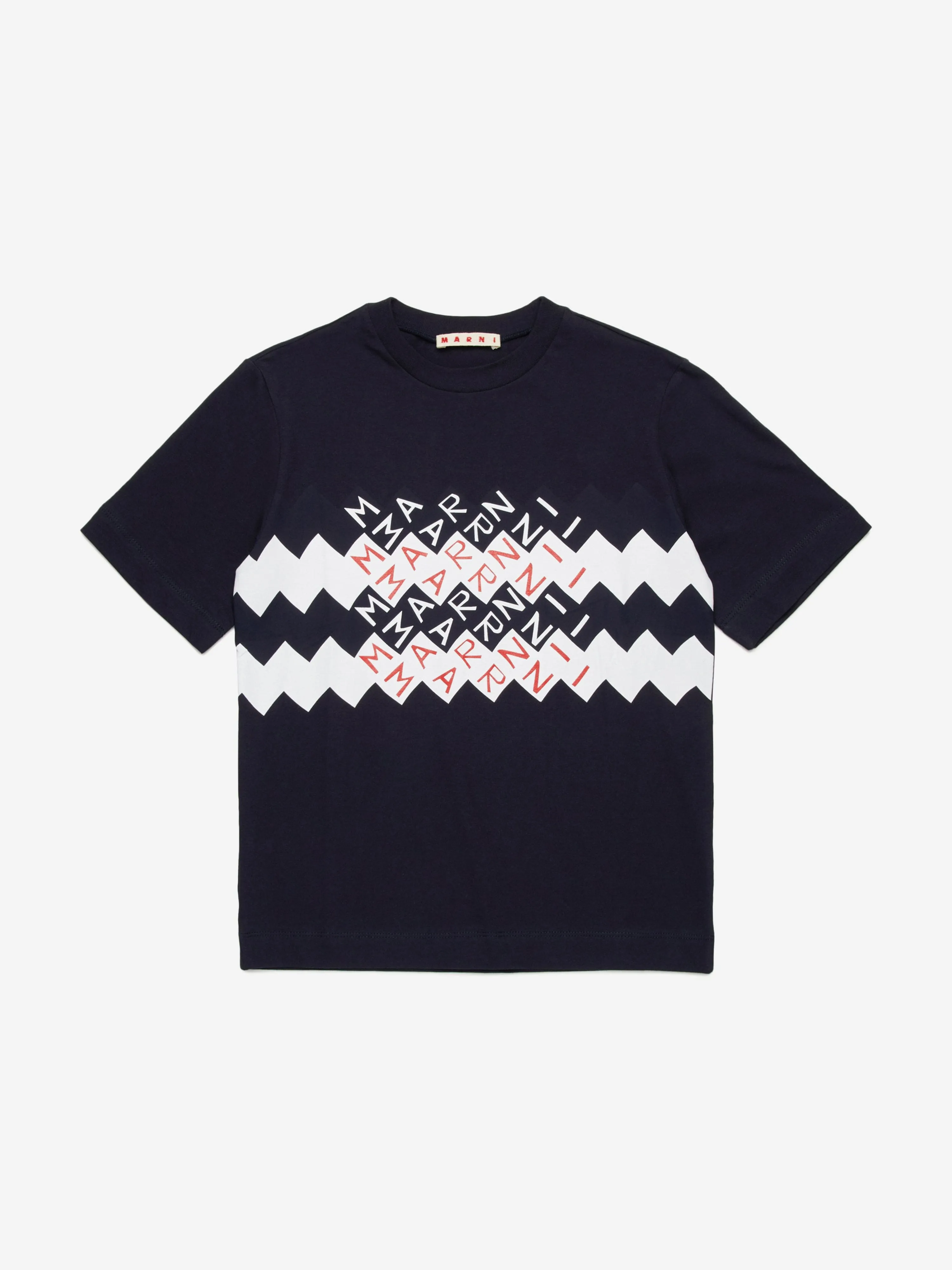 Kids Zigzag Logo T-Shirt in Navy