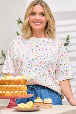 Kinsley Relaxed T-Shirt - Off-White. Cake Sprinkles